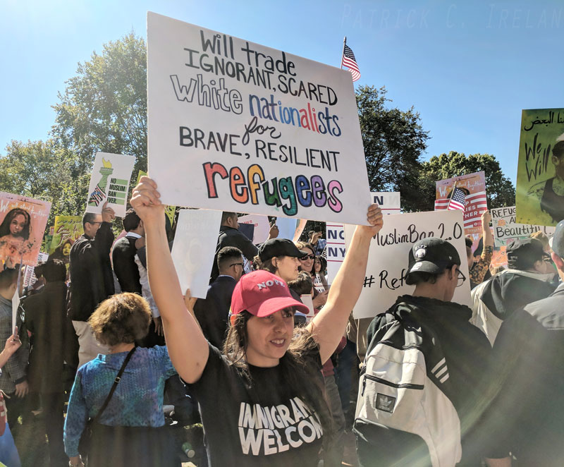 Scared White Nationalists, #NoMuslimBanEver March, White House, Washington, DC