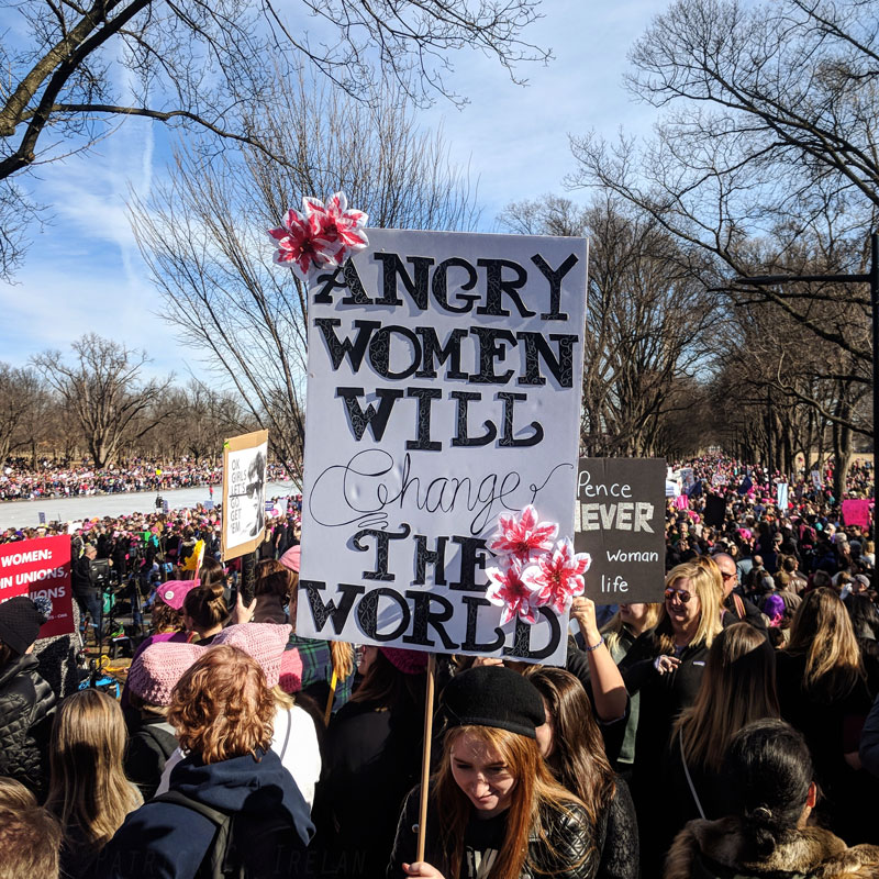 Angry Women Will Change the World, 2018 Women’s March, Lincoln Memorial, Washington, DC