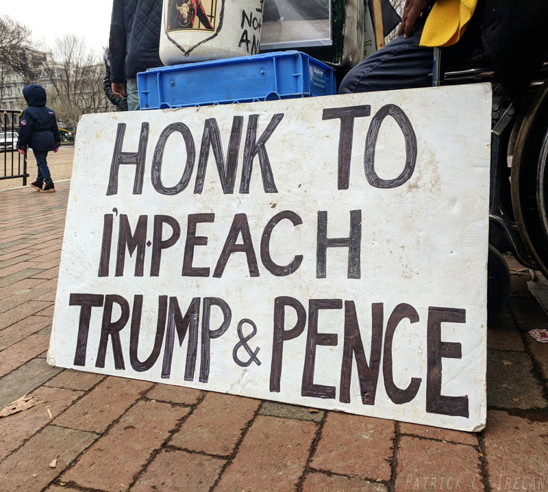 Honk to Impeach Trump and Pence, White House, Washington, DC