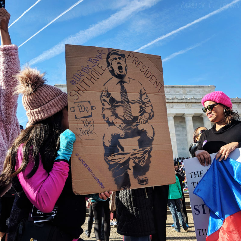 Shithole President, 2018 Women’s March, Lincoln Memorial, Washington, DC