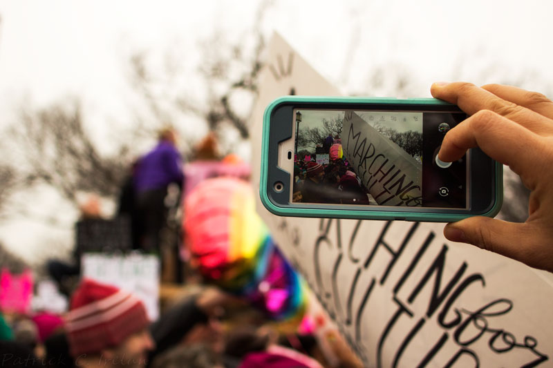 Photographing, 2017 Women’s March, National Mall, Washington, DC